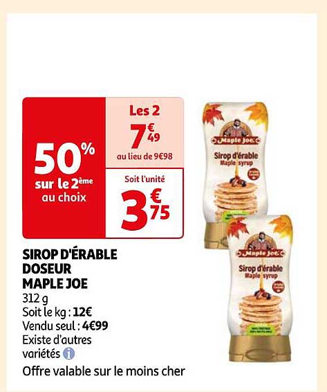 sirop d'érable doseur maple joe