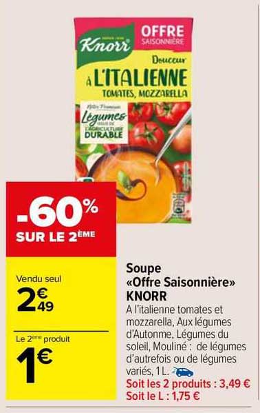 soupe «offre saisonnière» knorr