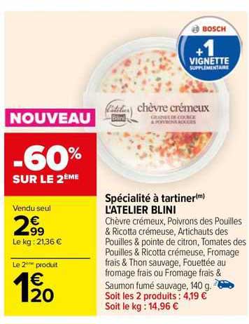 spécialité à tartiner l'atelier blini