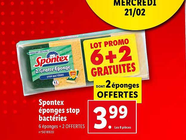 spontex éponges stop bactéries