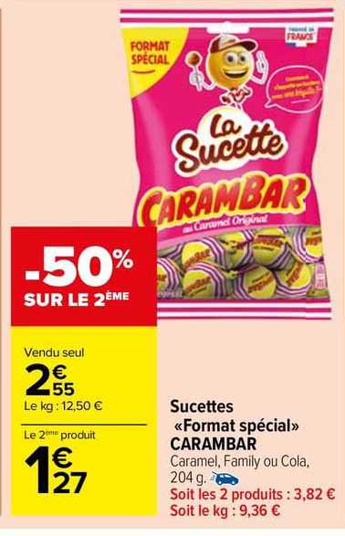 sucettes "format spécial" carambar