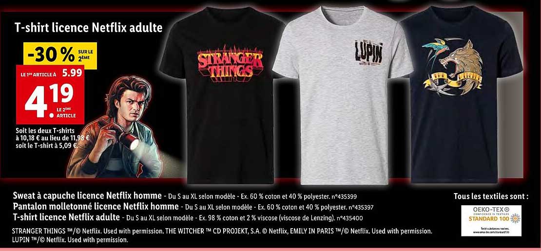 T-shirt Licence Netflix Adulte