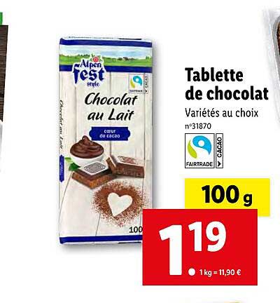 tablette de chocolat alpen fest style