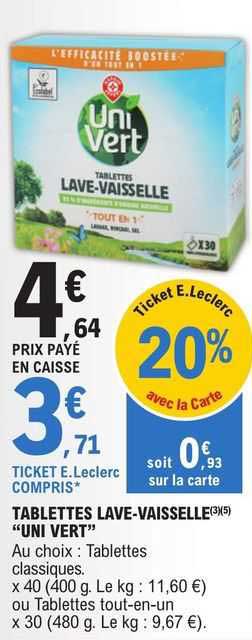 tablettes lave-vaisselle "uni vert"