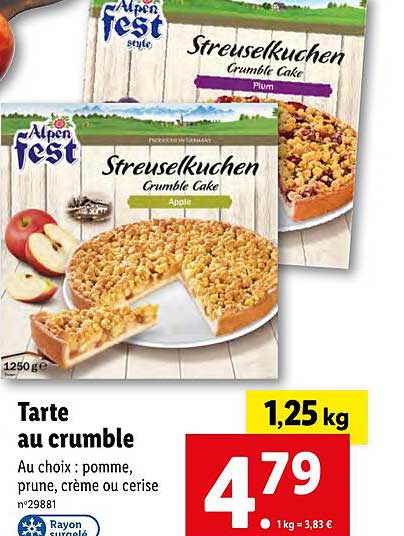 tarte au crumble alpen fest style