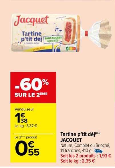 tartine p'tit déj jacquet