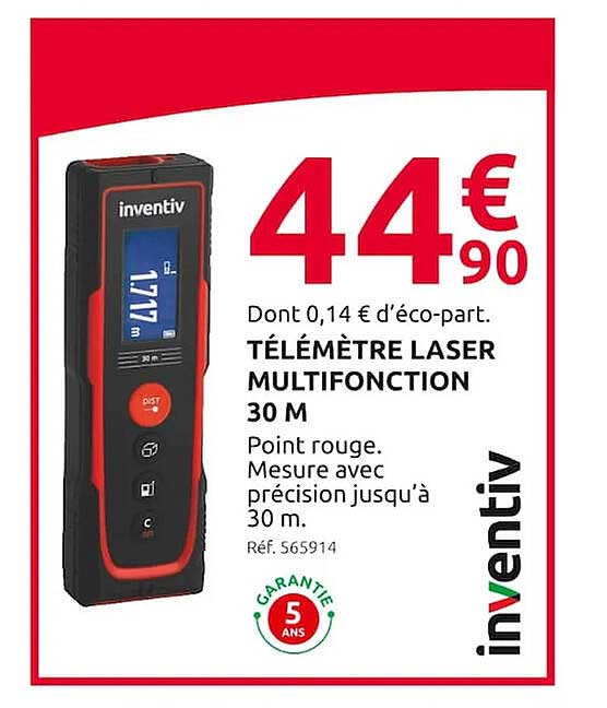 Télémètre Laser Multifonction 30 M Inventiv