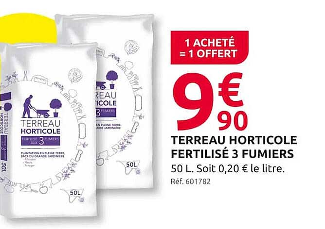 terreau horticole fertilisé 3 fumiers