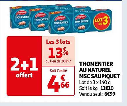 Thon Entier Au Naturel Msc Saupiquet