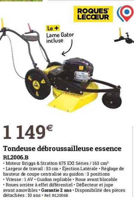 tondeuse débroussailleuse essence roques lecoeur