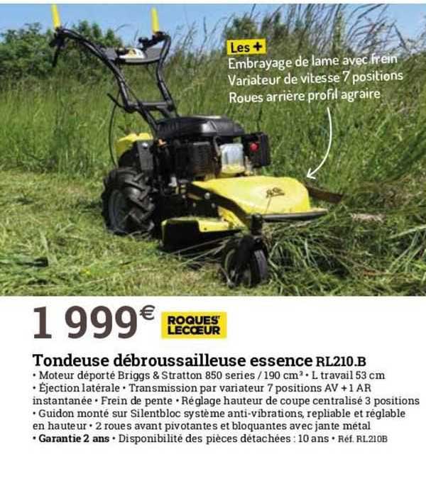 tondeuse débroussailleuse essence roques lecoeur