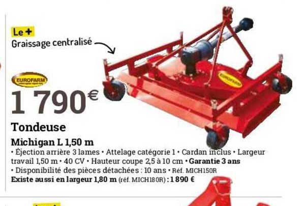 tondeuse michigan l 1,50 m eurofarm