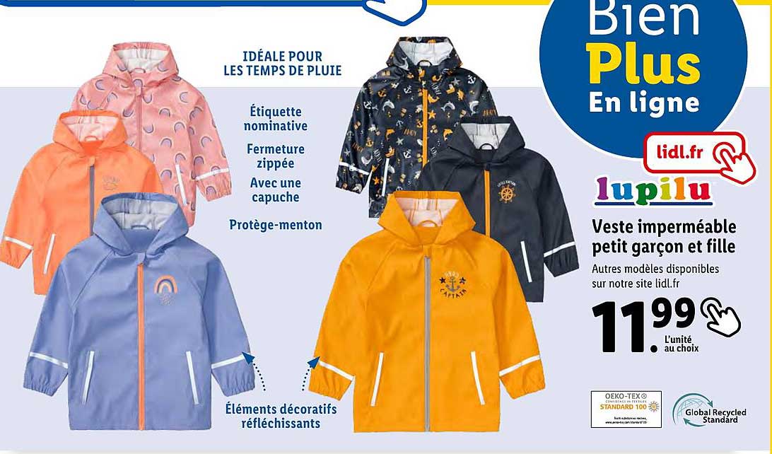 Veste Imperméable Petit Garçon Et Fille Lupilu