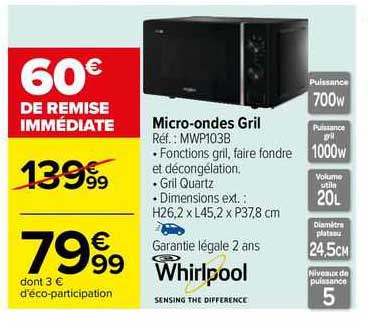 whirlpool micro-ondes gril