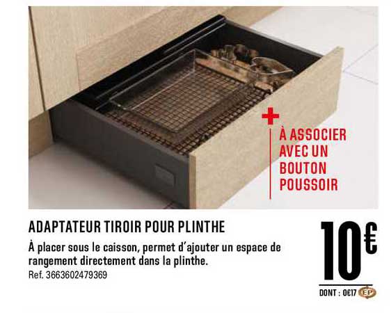 adaptateur tiroir pour plinthe