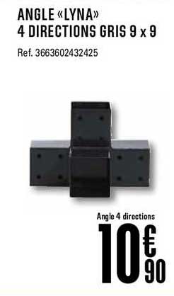 angle lyna 4 directions gris 9 x 9