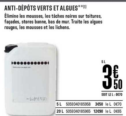 anti dépôts verts et algues