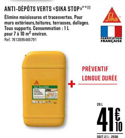 anti dépôts verts sika stop