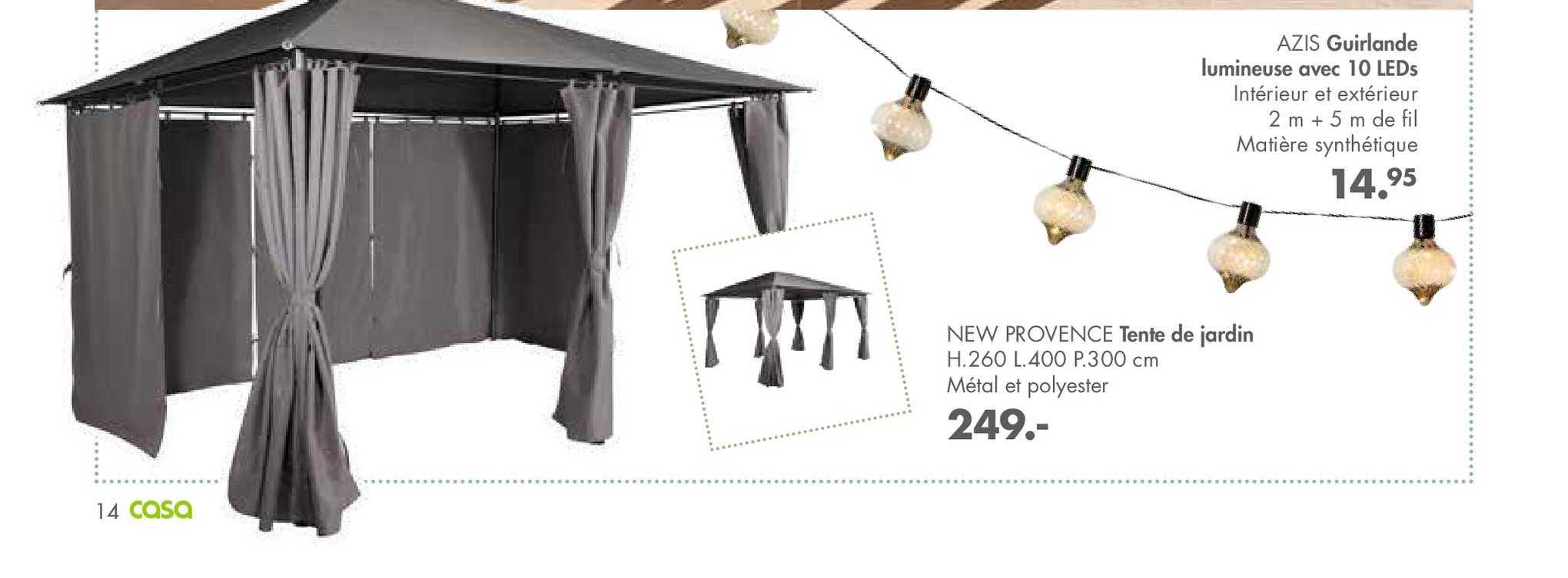 azis guirlande lumineuse avec 10 leds, new provence tente de jardin