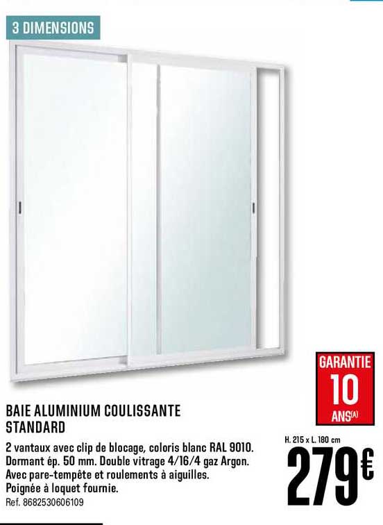 Baie Aluminium Coulissante Standard