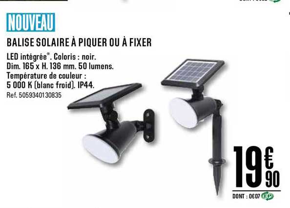 balise solaire à piquer ou à fixer