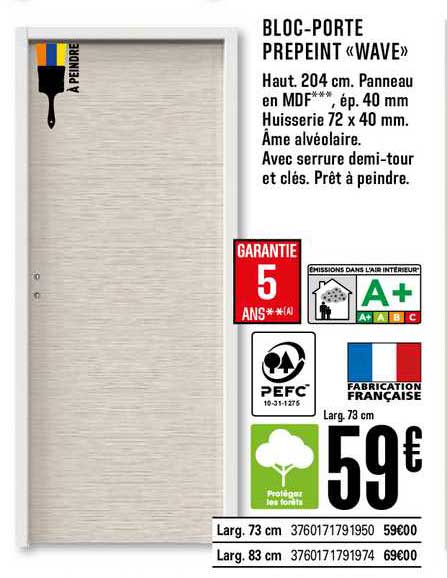 Bloc Porte Prepeint Wave