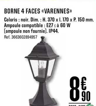 borne 4 faces varennes