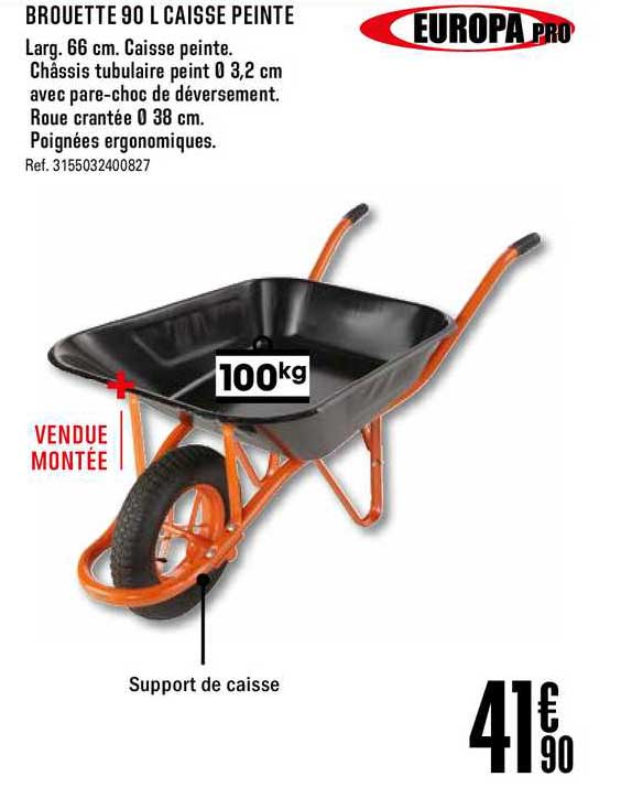 brouette 90 l caisse peinte