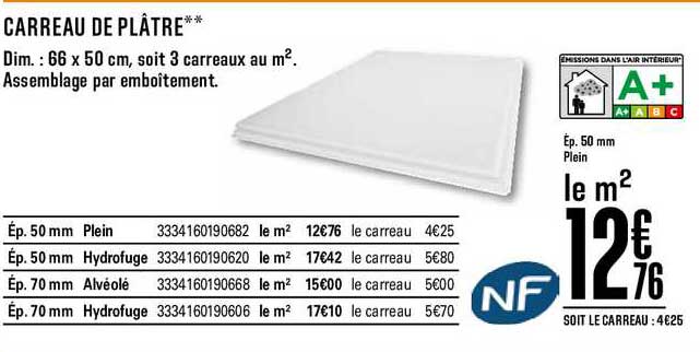 carreau de plâtre
