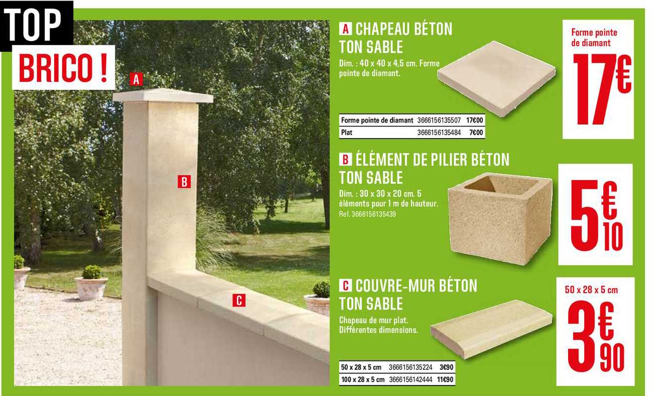 chapeau béton tons sable élément de pilier béton ton sable couvre mur béton ton sable