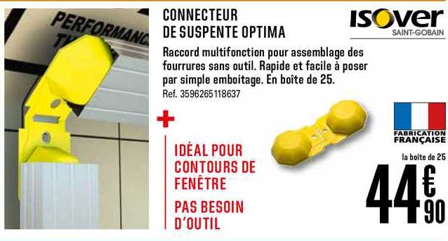 connecteur de suspente optima isover saint gobain