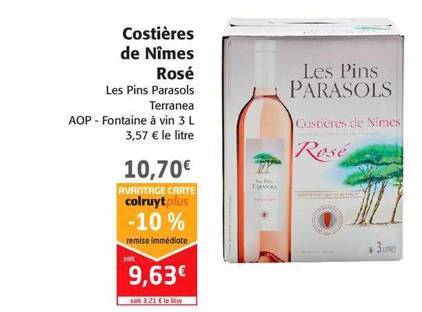 costières de nîmes rosé les pins parasols terranea