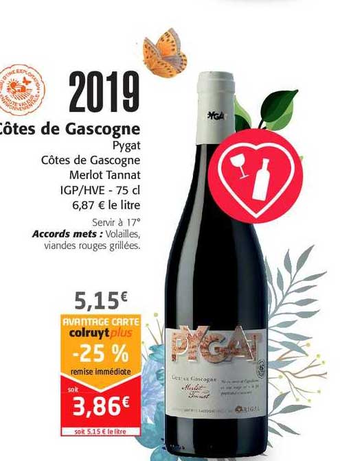 Côtes De Gascogne Pygat Côtes De Gascogne Merlot Tannat