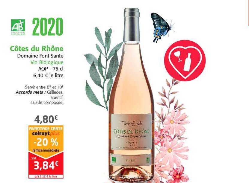 côtes du rhône domaine font sante vin biologique