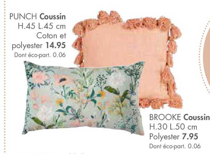 coussin punch, coussin brooke