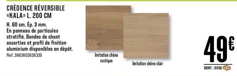 crédence réversible kala l. 200 cm