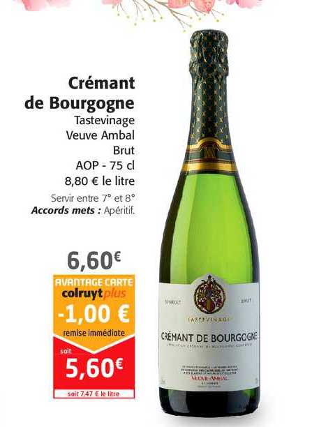 crémant de bourgogne tastevinage veuve ambal brut