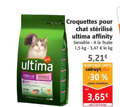 croquettes pour chat stérilisé ultima affinity