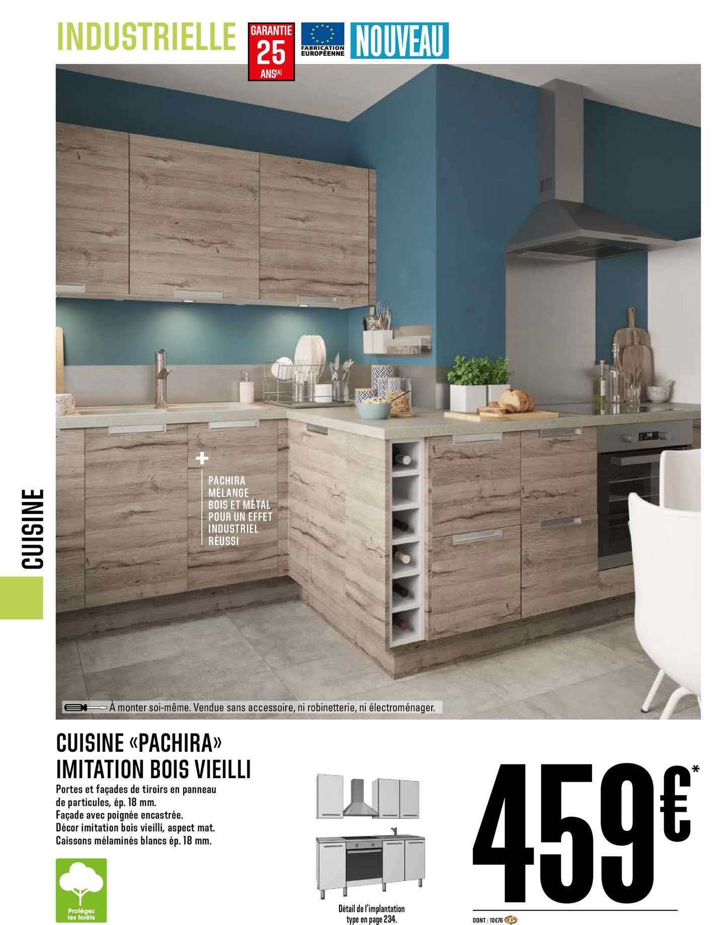 cuisine pachira imitation bois vieilli