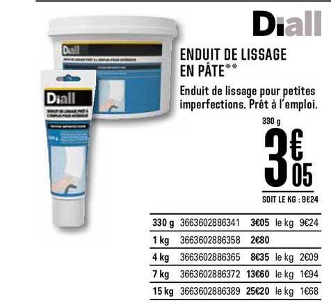 Enduit De Lissage En Pâte Diall