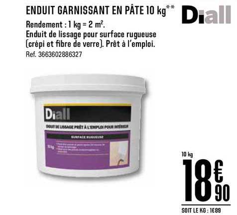enduit garnissant en pâte 10kg diall