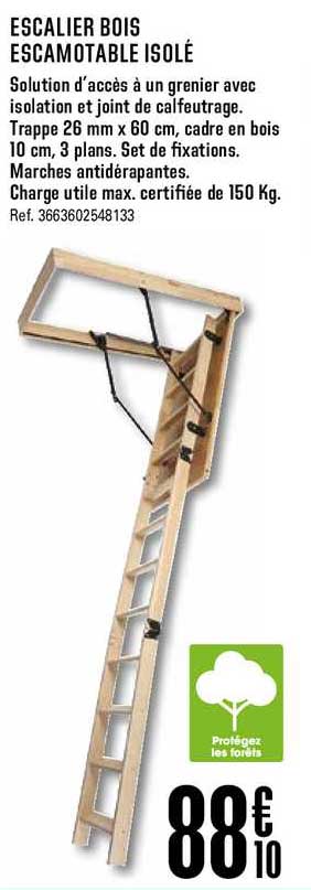 Escalier Bois Escamotable Isolé
