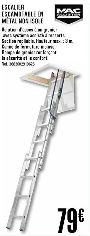 Escalier Escamotable En Métal Non Isolé