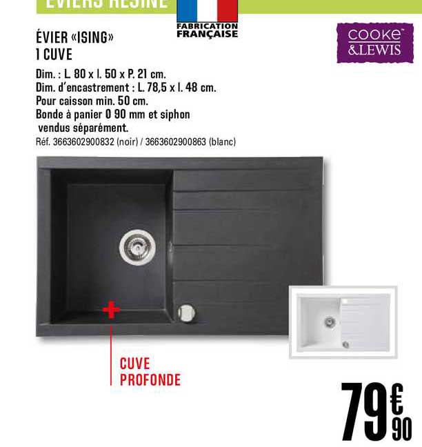 évier Ising 1 Cuve Cooke&lewis