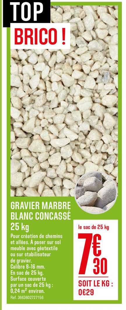 Gravier Marbre Blanc Concassé