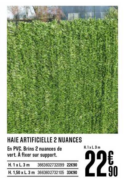 haie artificielle 2 nuances