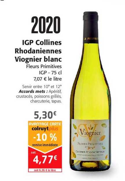 igp collines rhodaniennes viognier blanc