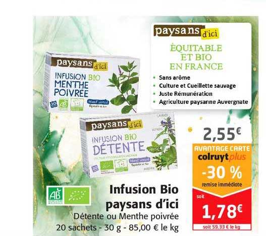 infusion bio paysans d'ici
