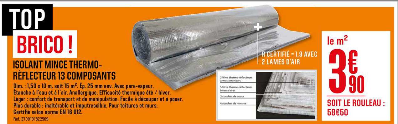 isolant mince thermo réflecteur 13 composants