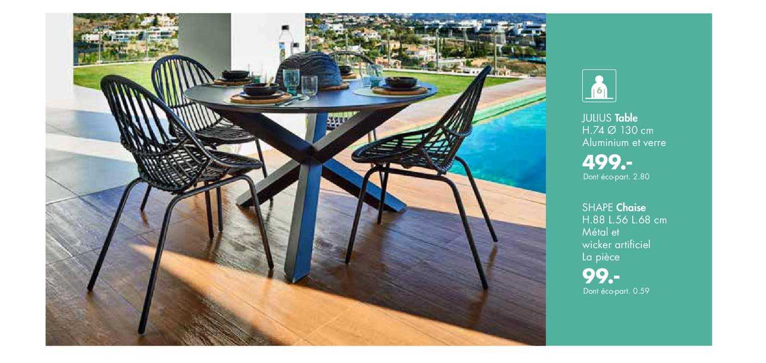 julius table, shape chaise